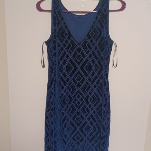 White House Black Market  Blue Depths  Velvet Party Dress size XS - Picture 5 of 5